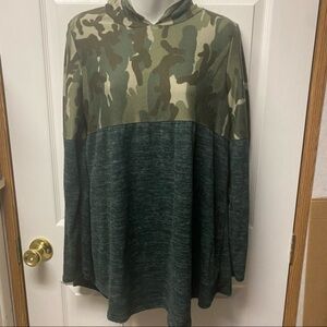 Reborn J Large camo gray hoodie sweater shirt‎